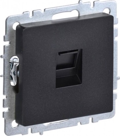 Розетка компьютерная IEK BRITE РК10-БрЧ RJ45 кат.5E черная [BR-K10-1-K02]