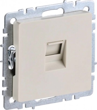Розетка компьютерная IEK BRITE РК10-БрКр RJ45 кат.5E беж. [BR-K10-1-K10]