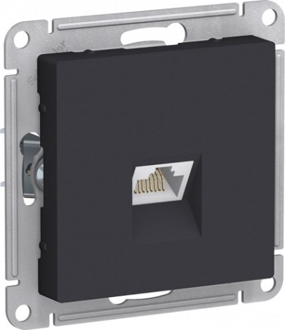 Розетка компьютерная Systeme Electric AtlasDesign RJ45 1-м кат.5e, карбон [ATN001083]