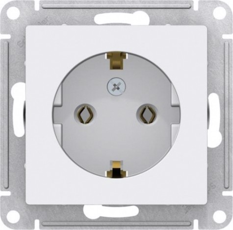 Розетка Systeme Electric AtlasDesign 1-м 16а ip20 с заземл., белая ATN000143 [ATN000143]