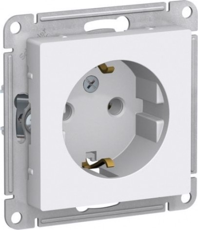 Розетка Systeme Electric AtlasDesign 1-м 16а ip20 с заземл., белая ATN000143 [ATN000143]