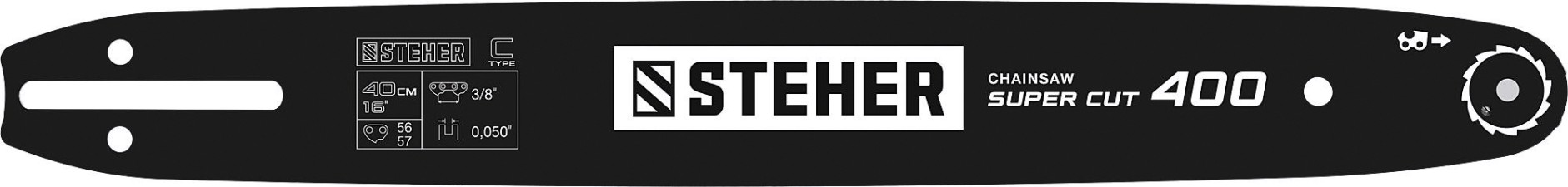 Шина для цепной пилы Steher type C шаг 3/8" паз 1.3 мм 40 см [75203-40]