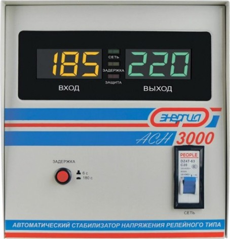 Стабилизатор напряжения однофазный ЭНЕРГИЯ АСН 3000 [Е0101-0126]