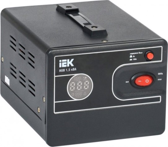 Стабилизатор напряжения однофазный IEK HUB 1.5 кВА [IVS21-1-D15-13]