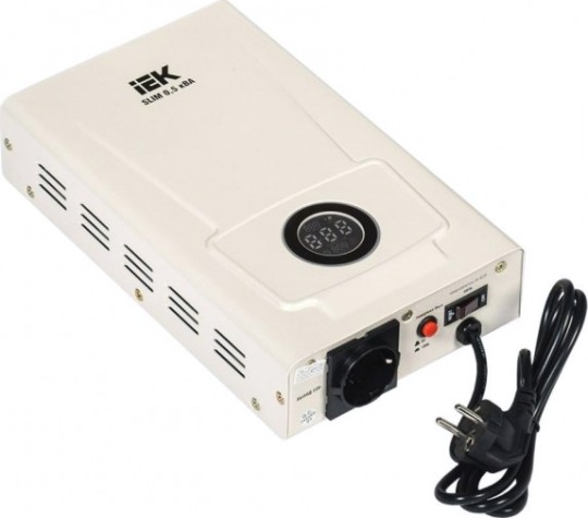 Стабилизатор напряжения однофазный IEK SLIM 0.5 кВА [IVS22-1-D05-09]
