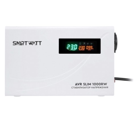 Стабилизатор напряжения однофазный SMARTWATT AVR SLIM 1000RW настенный [AVR SLIM 1000RW]