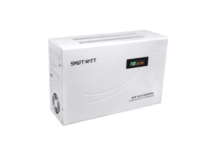 Стабилизатор напряжения однофазный SMARTWATT AVR SLIM 8000RW настенный [AVR SLIM 8000RW]