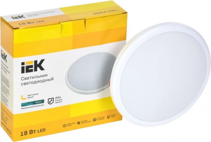 Светильник для ЖКХ светодиодный IEK ДПБ 3003 18вт ip54 4000k бел. [LDPB0-3003-18-4000-K01]