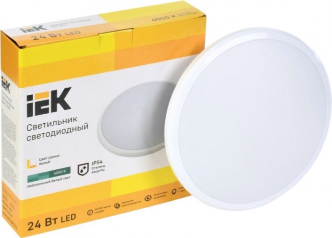 Светильник для ЖКХ светодиодный IEK ДПБ 3005 24вт ip54 4000k бел. [LDPB0-3005-24-4000-K01]
