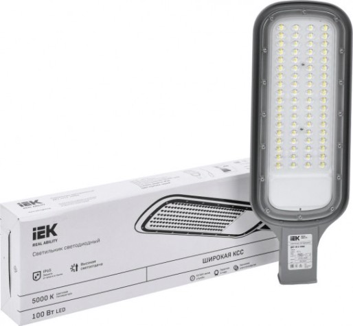 Светильник уличный IEK ДКУ 1012-100Ш 5000к ip65 светодиодный, серый [LDKU1-1012-100-5000-K03]