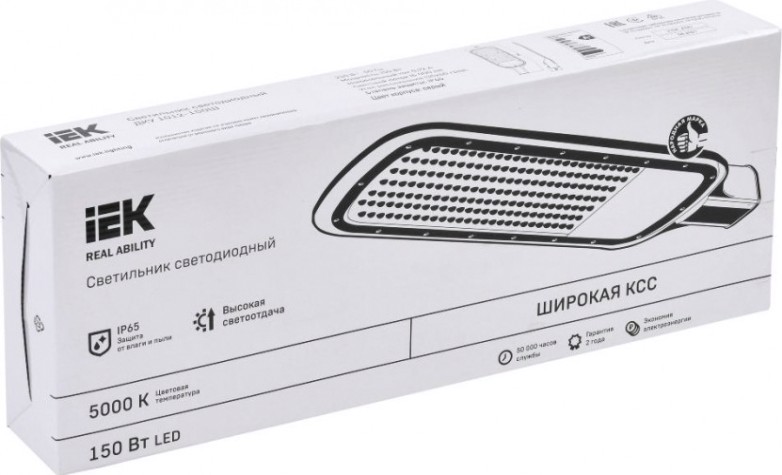 Светильник уличный IEK ДКУ 1012-150Ш 5000к ip65 светодиодный, серый [LDKU1-1012-150-5000-K03]