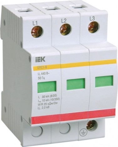 Устройство защиты перенапряжения IEK ОПС1-B 3P [MOP20-3-B]