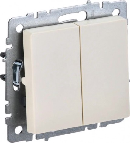 Выключатель двухклавишный IEK BRITE ВС10-2-0-БрКр 10А бежевый [BR-V20-0-10-K10]