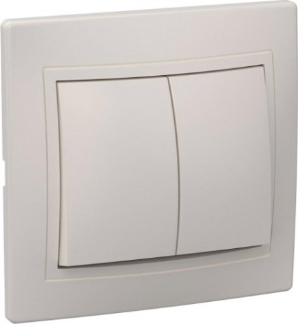 Выключатель двухклавишный IEK Кварта ВС10-2-0-ККм 10А IP20 кремовый [EVK20-K33-10-DM]