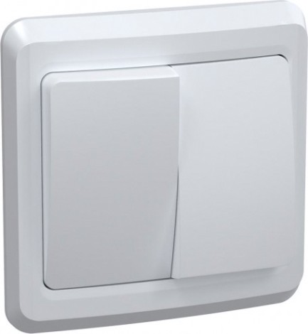 Выключатель двухклавишный IEK Вега ВС10-2-0 10А IP20 белый [EVV20-K01-10-DM]