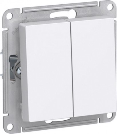 Выключатель двухклавишный Systeme Electric AtlasDesign (сх. 5) 10ax белый [ATN000151]