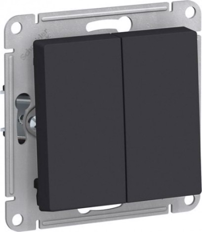 Выключатель двухклавишный Systeme Electric AtlasDesign (сх. 5) 10ax карбон [ATN001051]