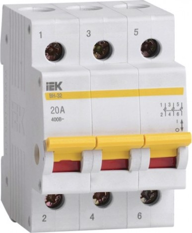 Выключатель нагрузки IEK ВН-32 20А/3П [MNV10-3-020]
