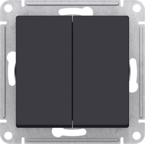 Выключатель проходной Systeme Electric AtlasDesign 2-кл. (сх. 6/2) 10ax карбон [ATN001065]